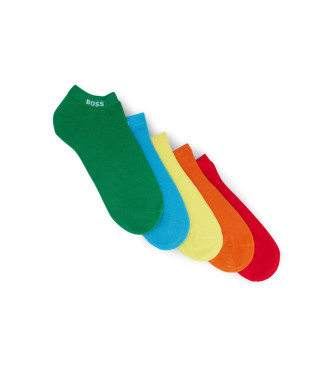 BOSS Conjunto de 5 pares de meias Rainbow multicoloridas