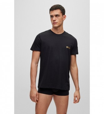 BOSS T-shirt e boxer shorts embalam detalhe de marca preto