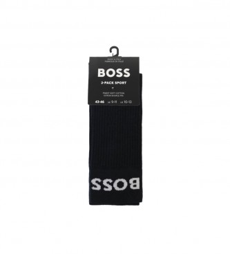 BOSS Lot de 2 chaussettes de sport 2P RS Col CC noir, blanc