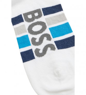 BOSS Lot de 2 chaussettes AS Stripe CC blanc