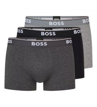 BOSS Pack de 3 boxers gris, negro