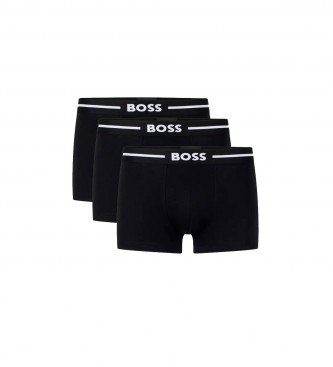 BOSS Pakke med 3 sorte logoboxershorts med logo