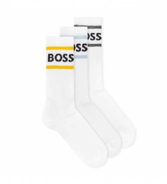 BOSS 3er-Pack Rip Stripe Socken wei