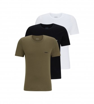 BOSS Conjunto de 3 T-shirts verde, preta e branca