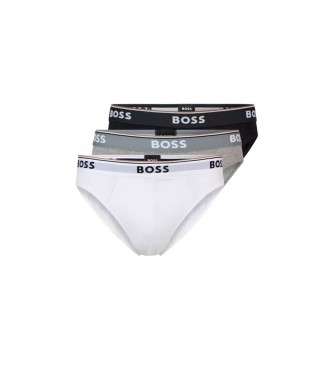 BOSS Pack de 3 slips blanco, gris, negro