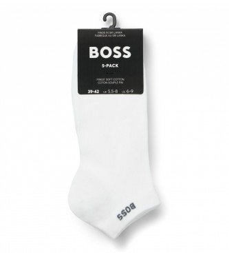BOSS Pack of 5 ankle socks white