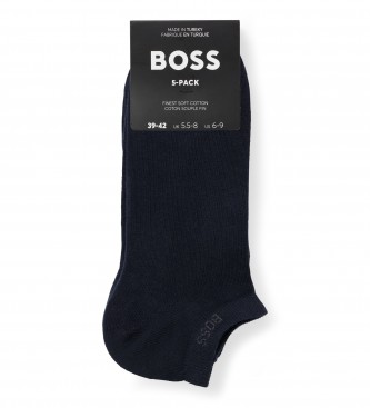 BOSS Pack de 5 calcetines tobilleros marino