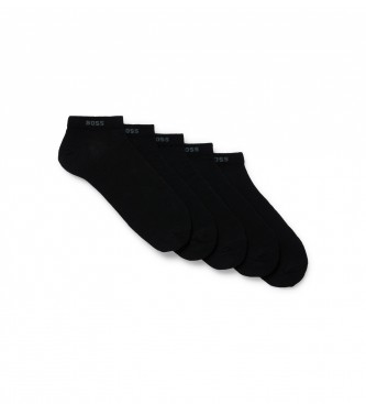 BOSS Lot de 5 chaussettes de cheville noires