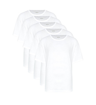 BOSS Pack de cinco camisetas interiores blanco