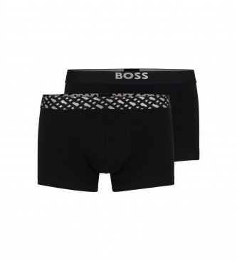 BOSS Set van twee zwarte boxers