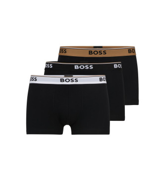 BOSS Set van drie boxers met logo op tailleband zwart