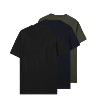 BOSS Confezione da tre magliette nere, blu scuro e verdi