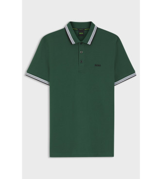 BOSS Polo in piqu� di cotone verde riso