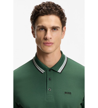 BOSS Polo in piqu� di cotone verde riso