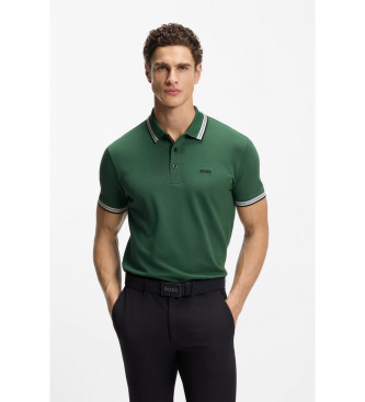 BOSS Polo in piqu� di cotone verde riso