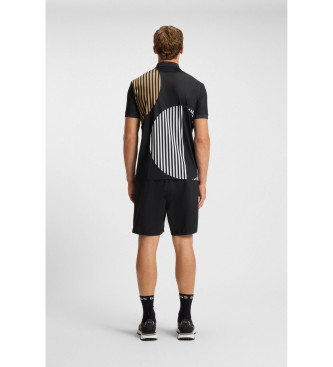 BOSS Polo Paddy Gestreift schwarz