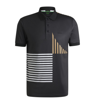 BOSS Polo Paddy Gestreift schwarz
