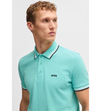 BOSS Paddy turquoise piqu polo