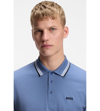 BOSS Polo in piqu� di cotone blu di Paddy