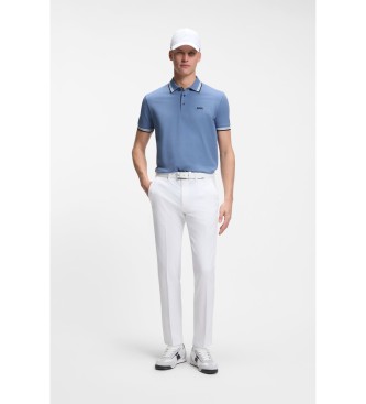 BOSS Polo in piqu� di cotone blu di Paddy