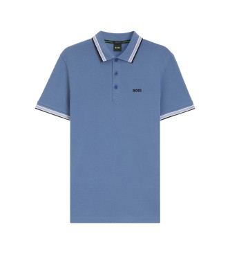 BOSS Polo in piqu� di cotone blu di Paddy