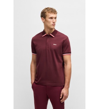 BOSS Paddy Lux Heritage kastanjebruine polo