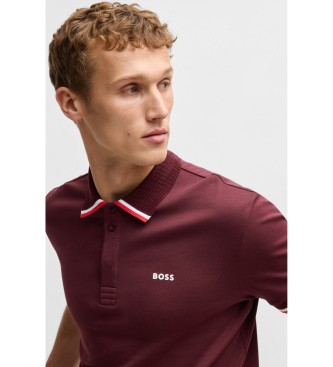 BOSS Paddy Lux Heritage kastanjebruine polo