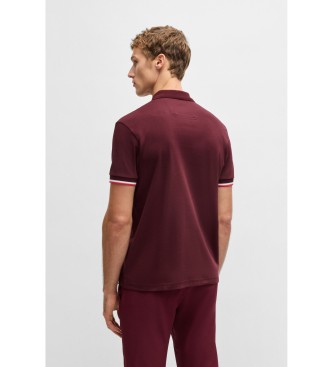 BOSS Paddy Lux Heritage kastanjebruine polo