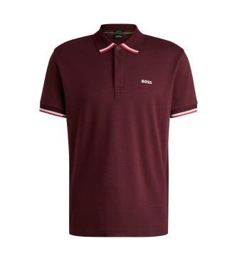 BOSS Paddy Lux Heritage kastanjebruine polo