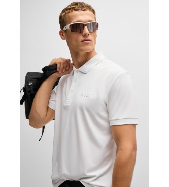 BOSS Polo slim fit en coton blanc