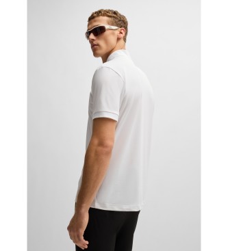 BOSS White cotton slim fit polo shirt