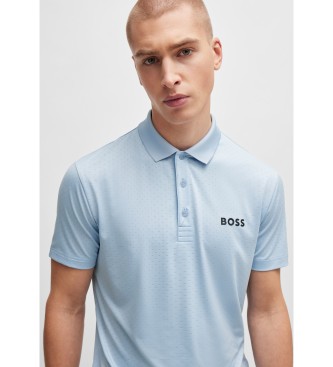 BOSS Polo z kontrastowym niebieskim logo