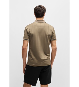 BOSS Polo attiva in tessuto multielastico marrone