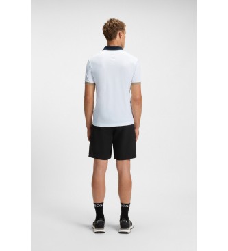 BOSS Polo ajust en ripstop blanc  
