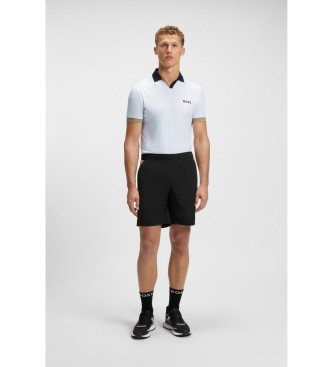 BOSS Polo ajust en ripstop blanc  
