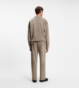 BOSS Calça canelada marrom