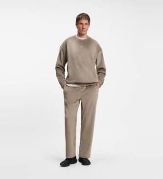 BOSS Calça canelada marrom