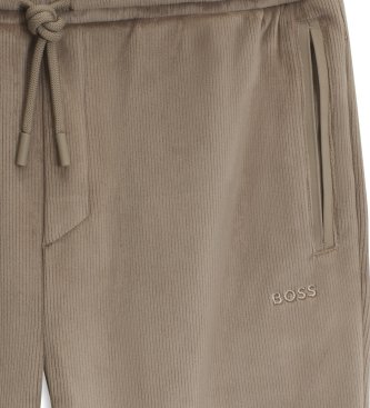 BOSS Calça canelada marrom