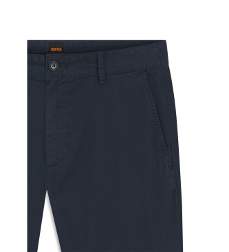 BOSS Navy slim fit chino trousers