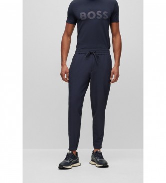 BOSS Navy Flex Chino Trousers