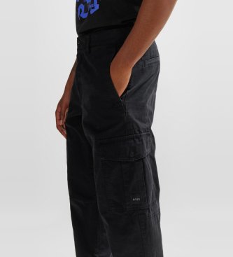 BOSS Calça cargo Sisla preta