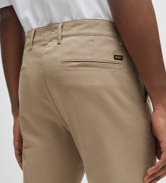 BOSS Calça chino slim marrom claro
