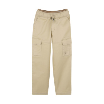 BOSS Pantaln de sarga de algodn beige