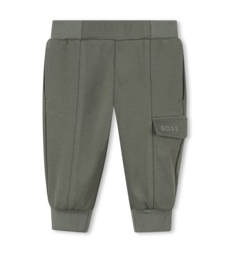 BOSS Natuurlijke groene broek