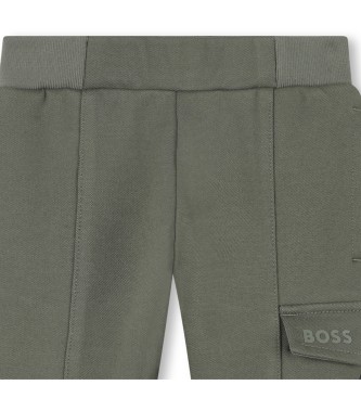 BOSS Natuurlijke groene broek