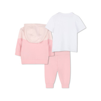 BOSS 3-piece tracksuit set pink, white