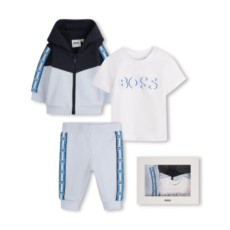 BOSS 3-piece tracksuit set blue, white