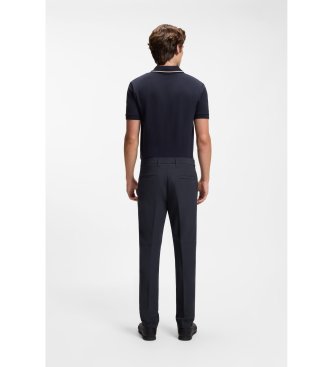 BOSS Pantalón regular fit de tejido elástico repelente al agua marino