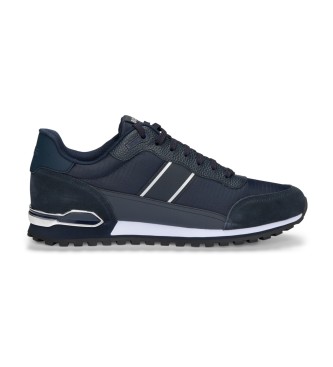 BOSS Parkour Runner Leder Turnschuhe navy