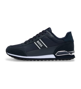 BOSS Parkour Runner leather trainers navy